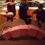 Using wedged bricks to create a bridge